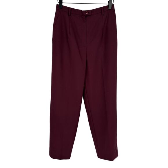 Pendleton Wool Trousers Plum Purple High Waist Workwear Office Winter 8 Petite - Picture 1 of 12